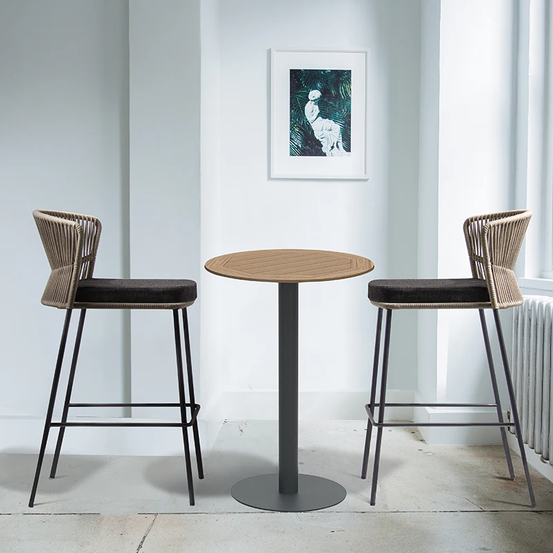 Outdoor Barstool Leisure bar-stool balcony outdoor rattan chair outdoor restaurant and cafe Internet celebrity bar stool