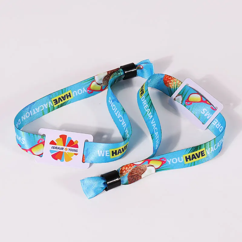 Ticket Festival Cloth RFID Wristband Customized Woven Heated Transfer Cloth RFID NFC Wrist Band Wristband