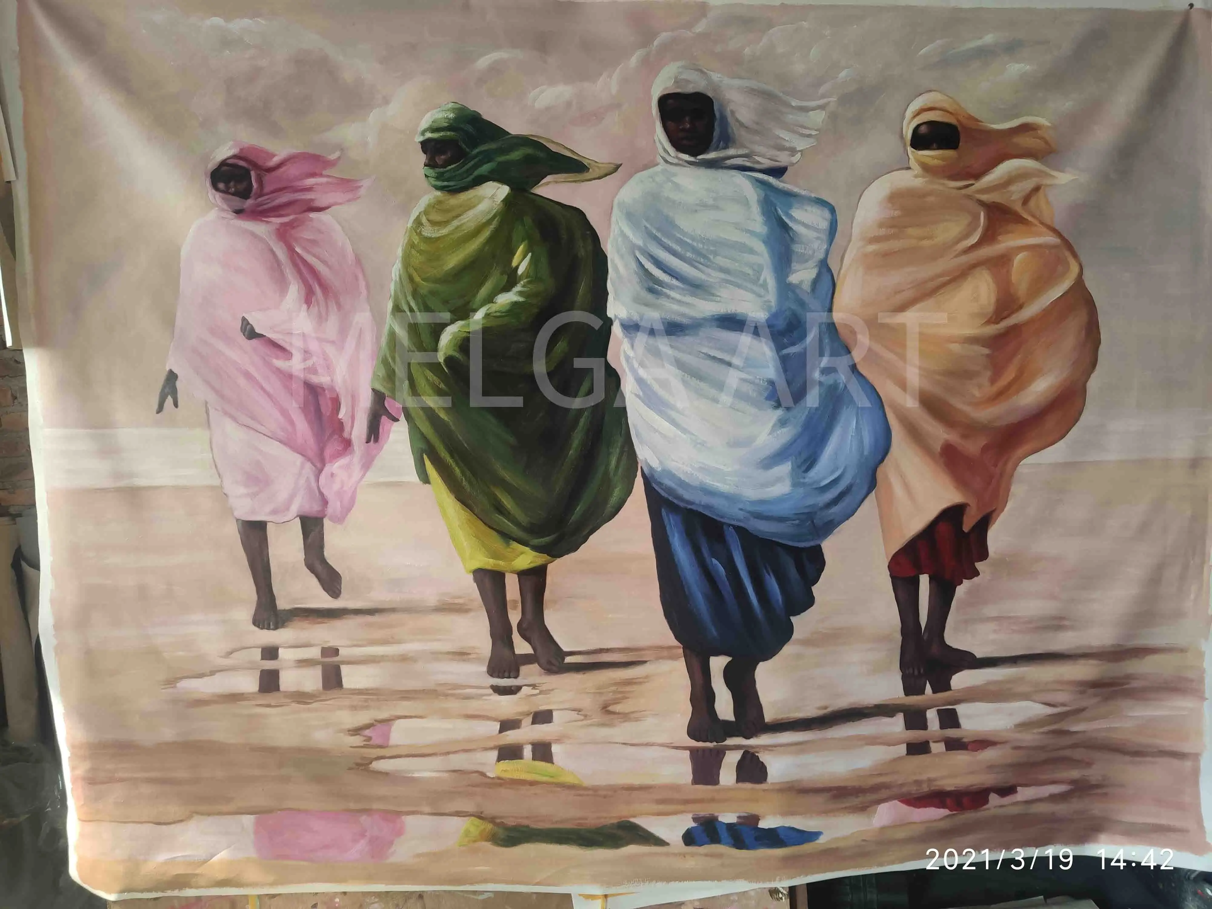 Wholesale Wall decor artwork large size abstract african women oil painting on canvas
