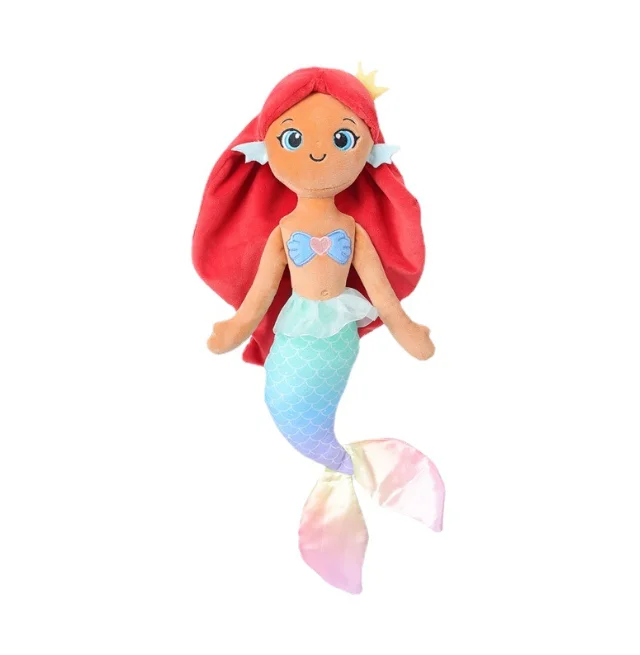 Plush Mermaid Princess Toy Cute Stuffed Mermaid Princess rag doll Cuddly Soft Hugging Plush Toy Doll for Toddlers Girls