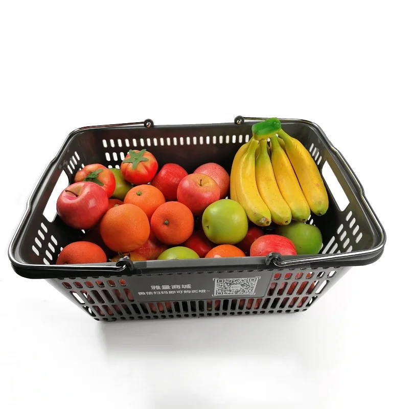 28-литровая зеленая лучшая полипропиленовая прочная пластиковая корзина для супермаркетов