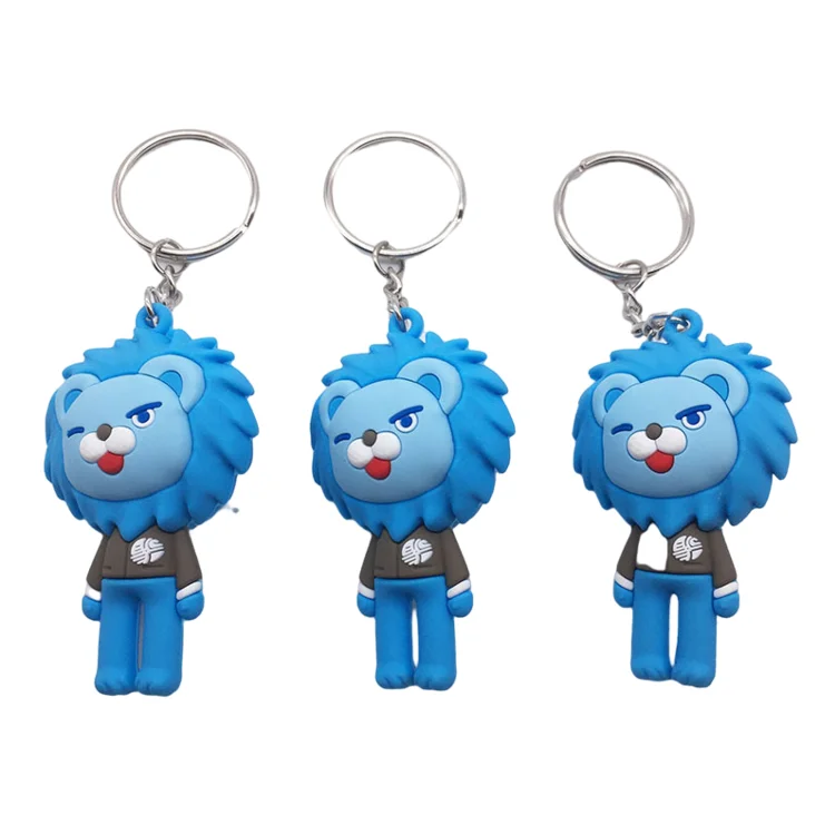 
Custom Personalized 3D Factory Price 3D Soft PVC Rubber Plastic Cartoon Animal Elephant Bear Dairy Cow Keychain 