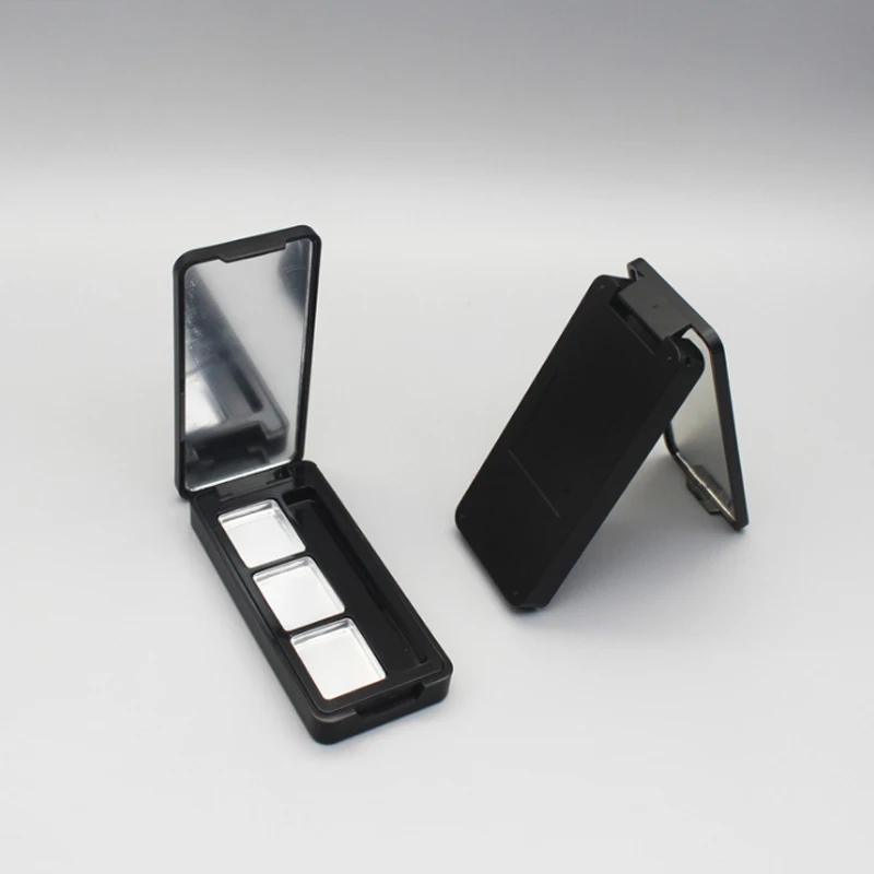 In stock 0.5g*3 Luxury  Magnetic empty eyeshadow palette container case with mirror & aluminum pan empty eyeshadow palette