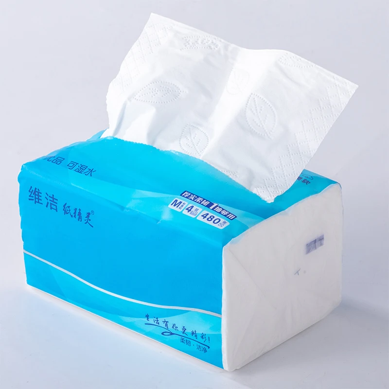 Soft Pack Tissue 100% virgin Wood Bamboo Pulp Facial Tissue Custom Logo 400 Sheets Tissue Paper