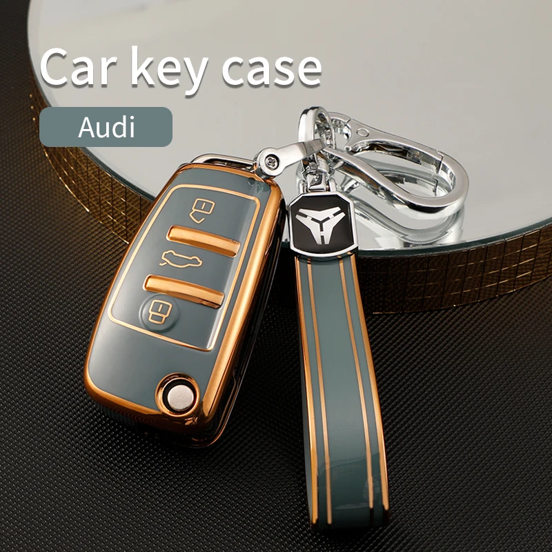 For Audi A3 A4 B7 B8 B5 B9 B6 A1 A5 Q7 Q5 A6 4f C6 C5 C7 C4 TT Q3 S3 A7 A8 C4 8N 8V 8L RS3 Car Remote Key Soft TPU Car Key Case
