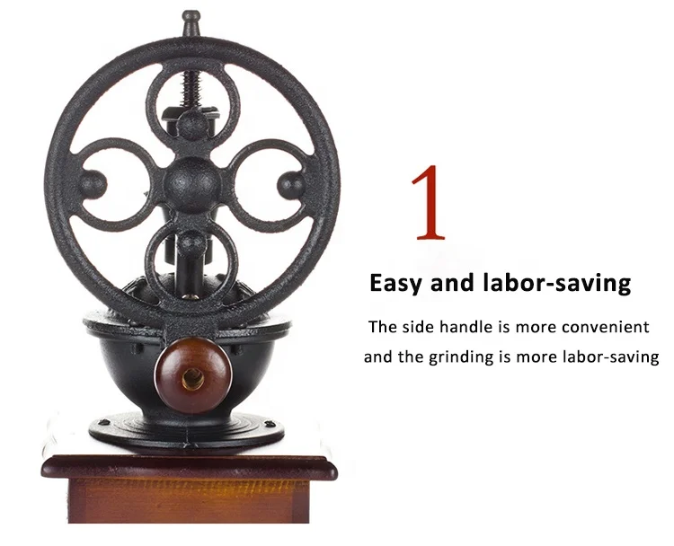 Retro ferris wheel hand grinder hand Wooden ceramic pepper grain powder machine small coffee grinder