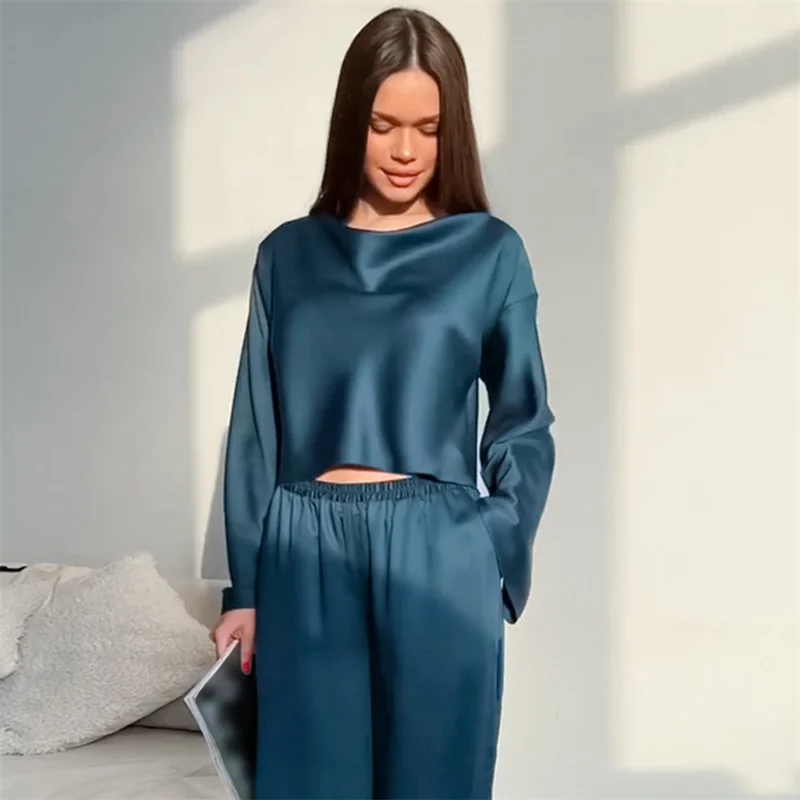 SP063 Wholesale Silk Robe Sleepwear Womens Lace Satin Pajamas comfortable and cool suit Pijama Home nightshirt