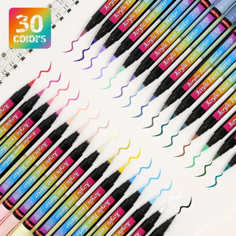 High Quality Water Based Ink Soft Fiber Tip Water Chalk Acrylic Paint Marker Pens For Art Drawing