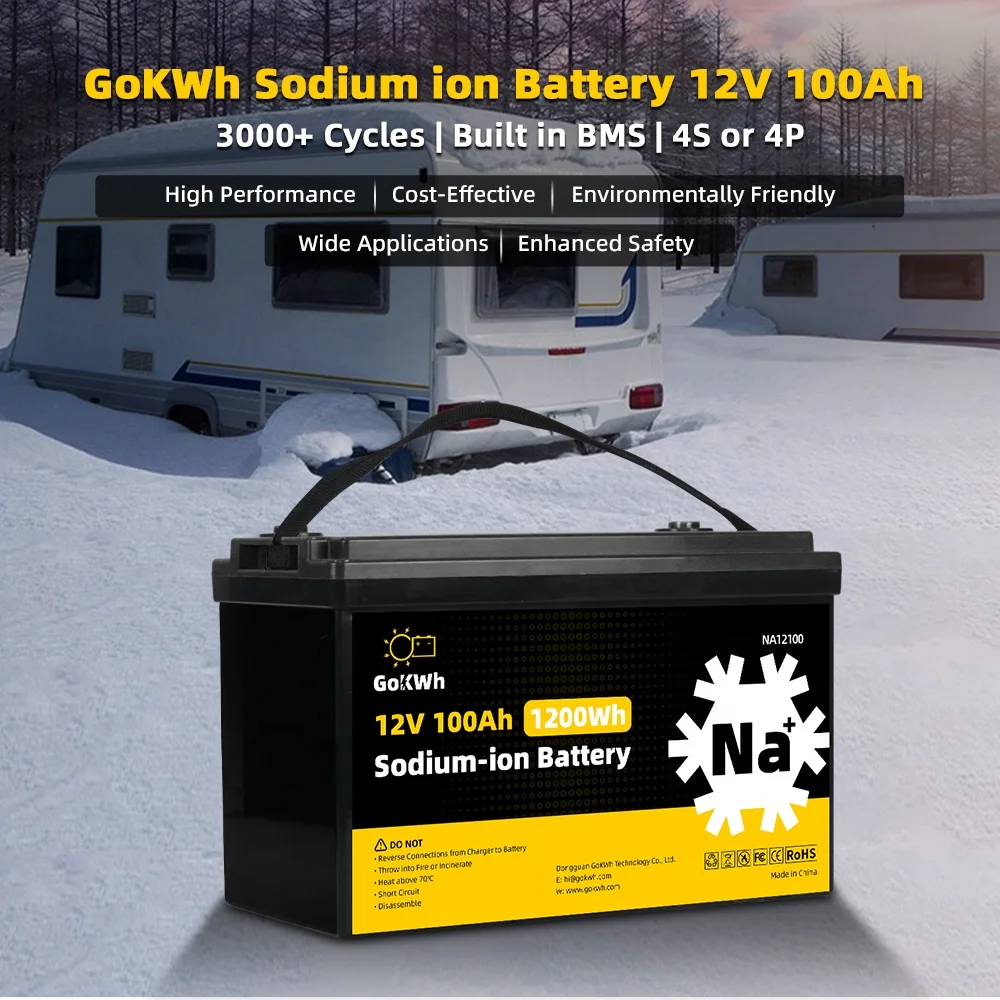 2024 GoKWh Hot Selling Sodium ion Battery 12V 100Ah 200Ah Akku for RV Boat Trolling Golf Cart