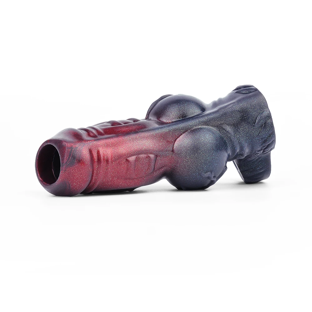 Soft Penis Enlargement Sleeve Water Spray Simulation Sex Fantasy Monster Dildo Male Penis Enlargement Couple Sex Toys Wholesale