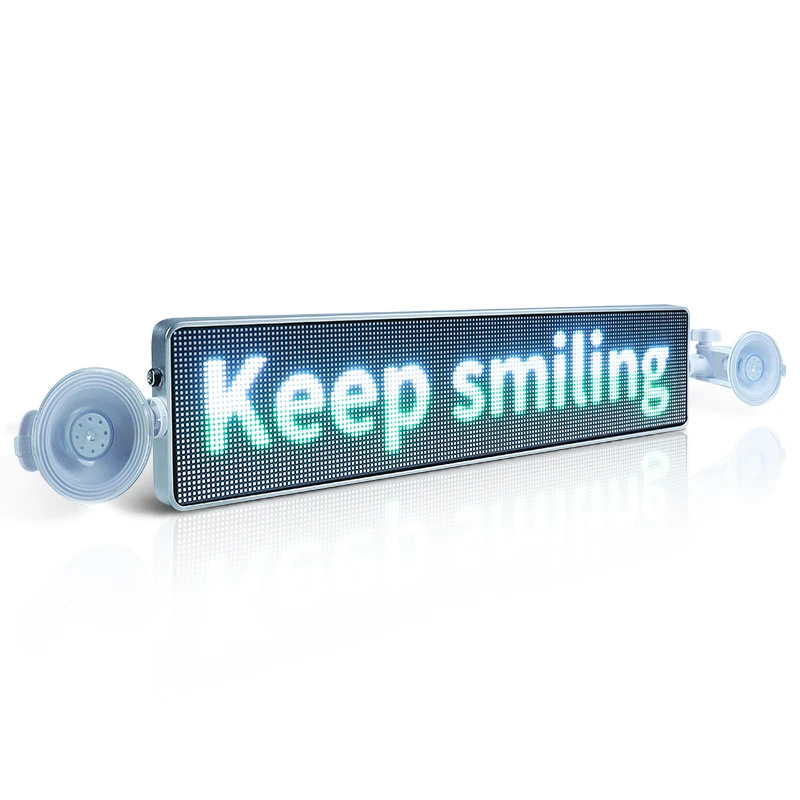 Полноцветный светодиодный экран для автомобиля, 12 В, RGB, интерактивный экран дисплея с Wi-Fi управлением, прокручивающийся светодиодный знак, Автомобильный светодиодный дисплей