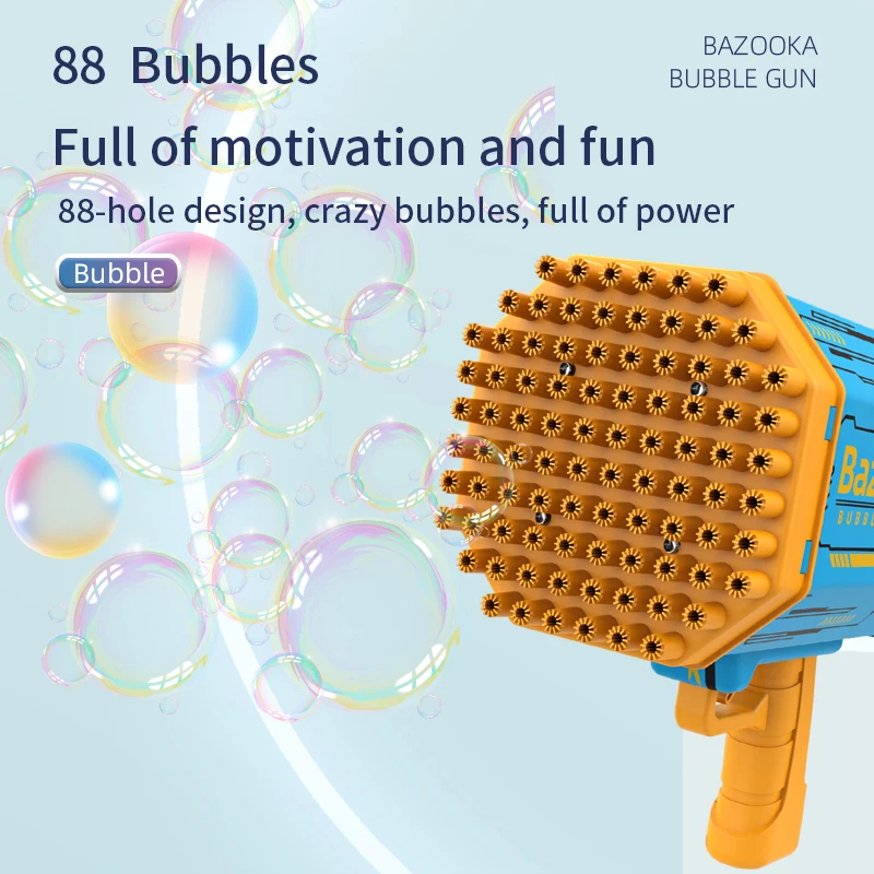 Summer Outdoor Toys Selling Rocket Gatling 88 Holes Bubble Machine Super Multi Bubble Automatic Bazooka Bubble Guns