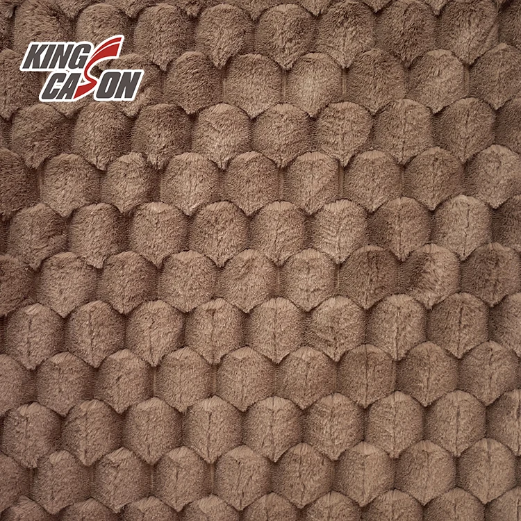 Kingcason China Factory 100%Poly Long Pile Plush Turtle Shell Jacquard Rabbit Faux Fur Fleece Fabric For Jacket Garment Blanket