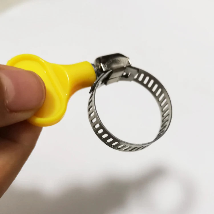 Galvanized American Type Miniature Worm Drive Hose Clamps With Plastic Handle Butterfly