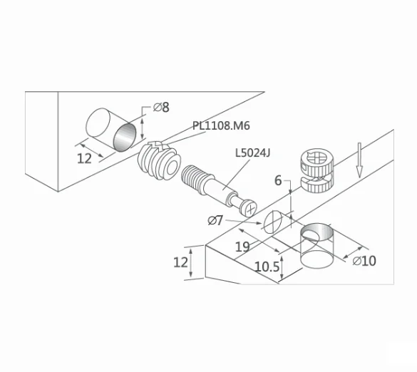 Furniture Connector Fitting Screws Connecting Lock Bolts