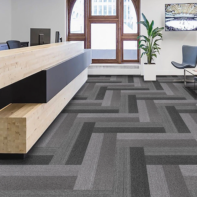 Luxury Removable Carpet Tile 25*100cm Nylon Material PVC Backed Office Modular Carpet