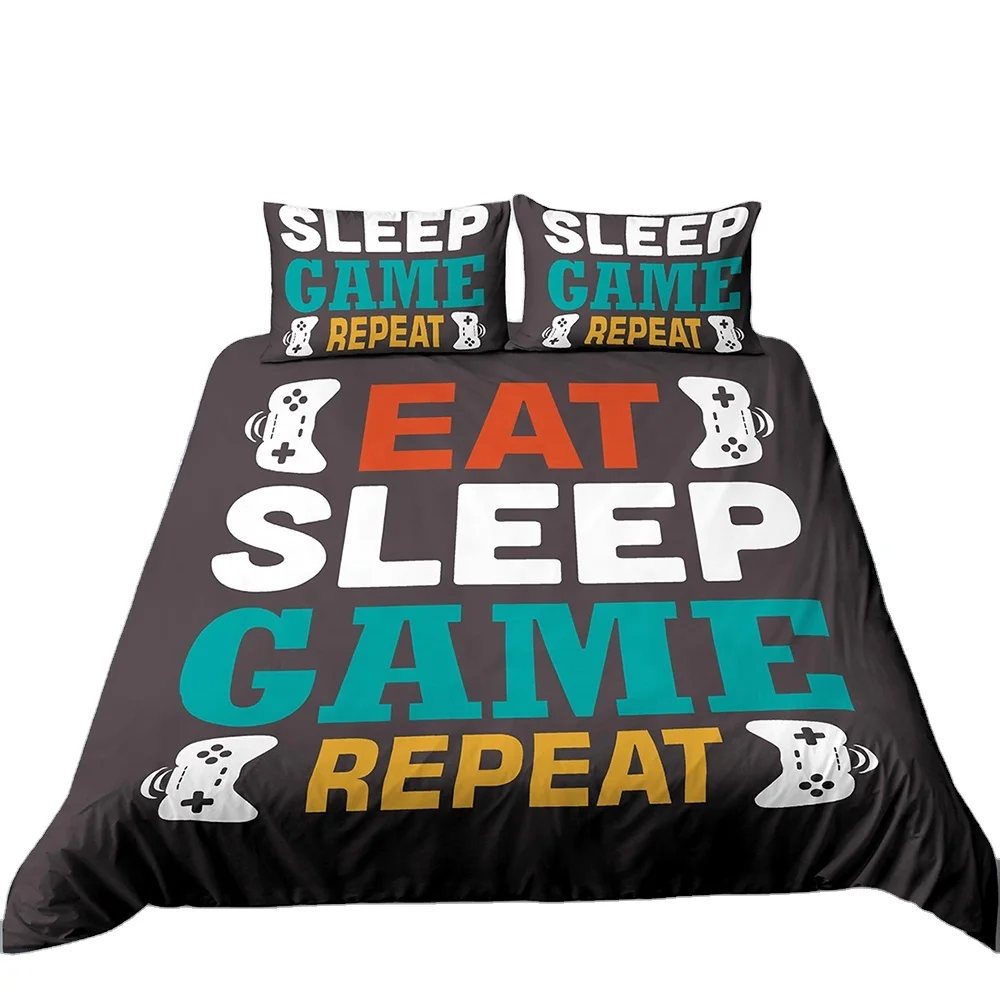 Комплект постельного белья с 3D пододеяльником для подростков, для геймпада для мальчиков и девочек, с наволочкой и принтом, размеры США/Австралии/ЕС