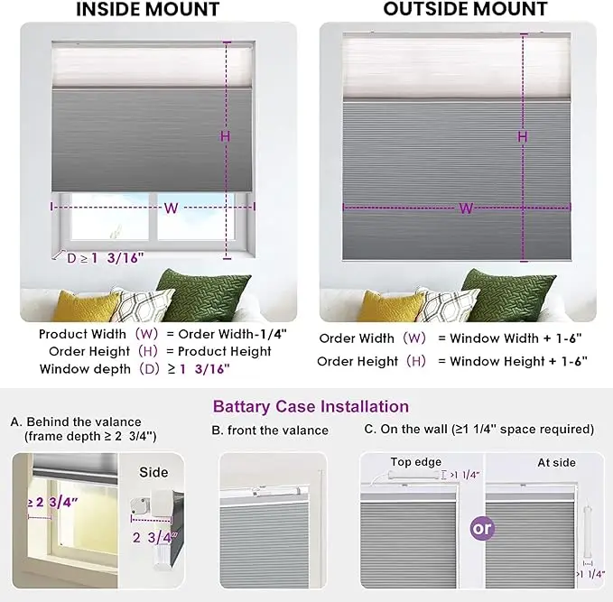 Easy Fit Waterproof Honeycomb Blinds Cellular Shades Blackout Blinds Persilux Honeycomb Blinds