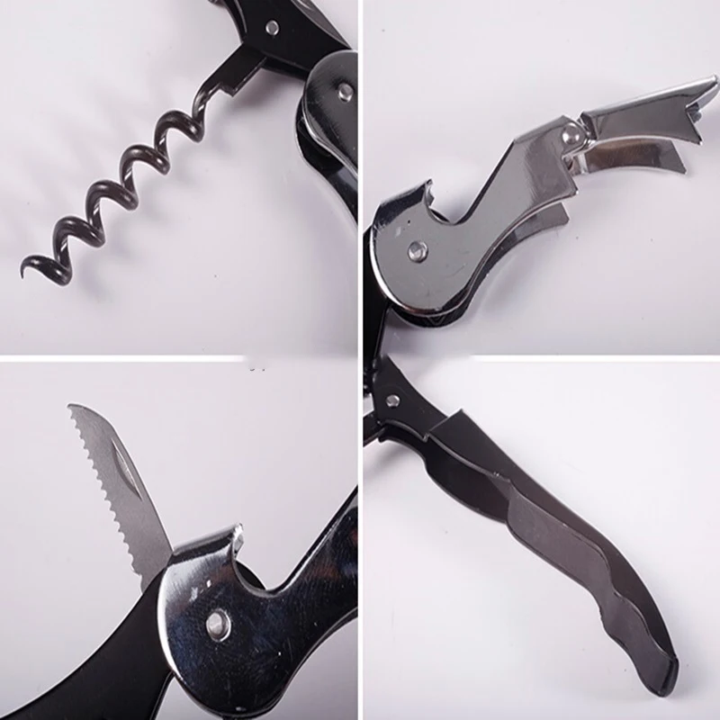 Custom Logo No MOQ Multifunction Deluxe Stainless Steel Wine Corkscrew Bottle Opener For Promotion