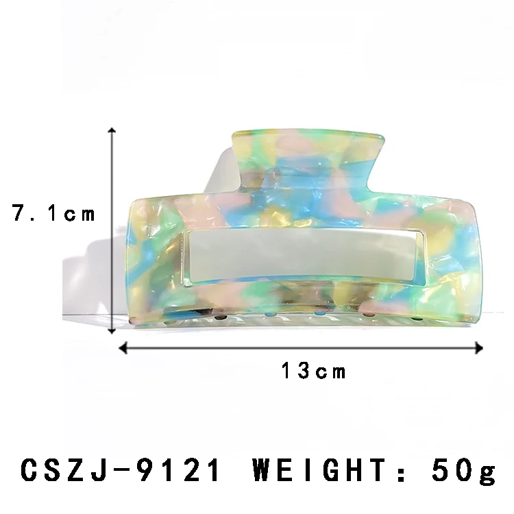 YIYI simple large hair claw rectangle hollow hair clip claw shark acetate claw clips hot sale