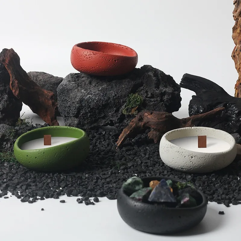 Customize 3oz various color concrete high-end aromatherapy containers DIY candle jar