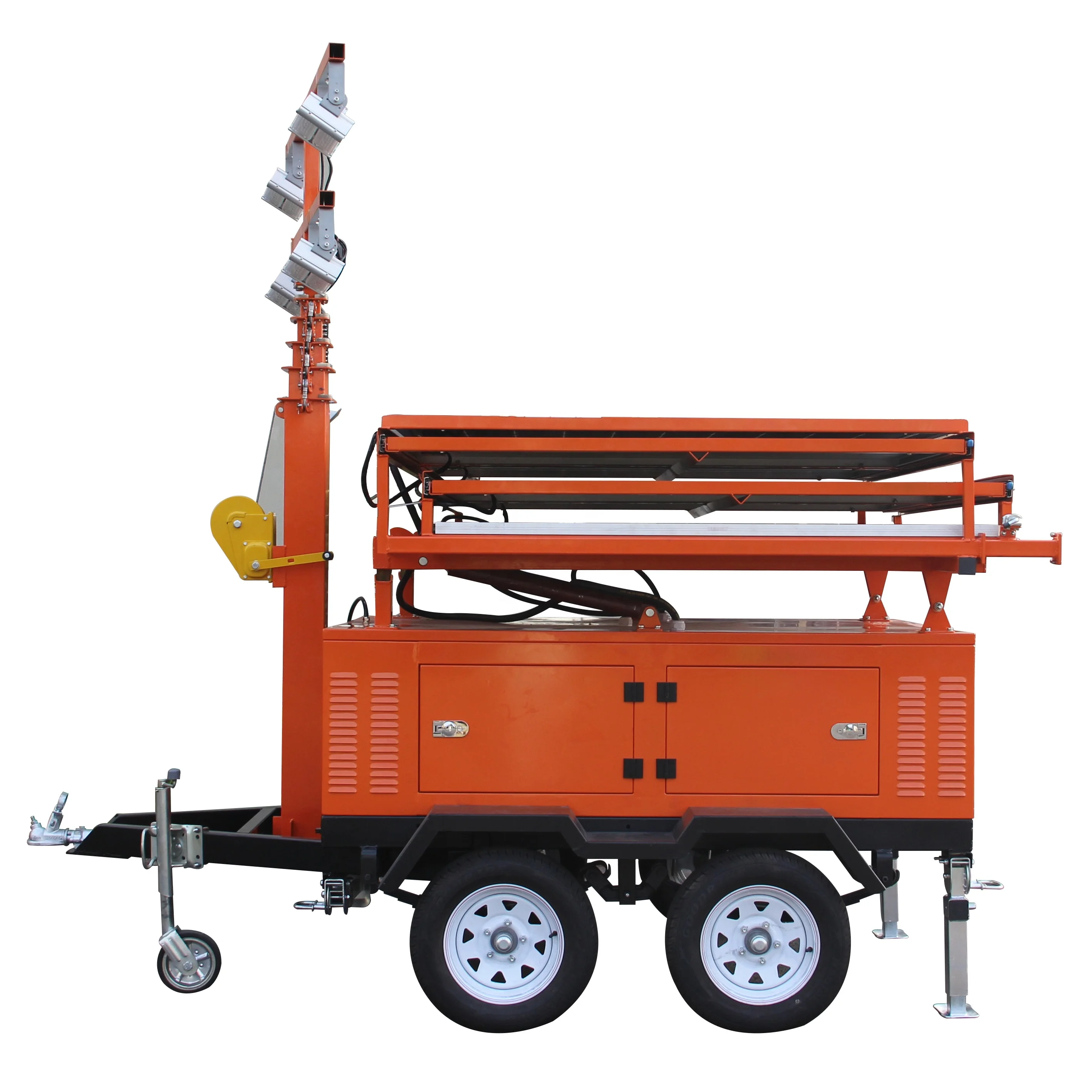 portable solar trailer light tower with 4x100w LED light