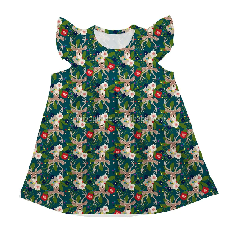 Spring Kids Short Sleeves Dress Children Boutique Clothing Milk Silk Baby Girl Princess Floral Dress