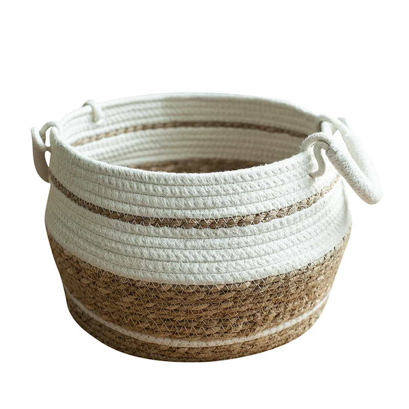 Custom round 2023 cotton woven seagrass basket wicker picnic storage rattan baskets
