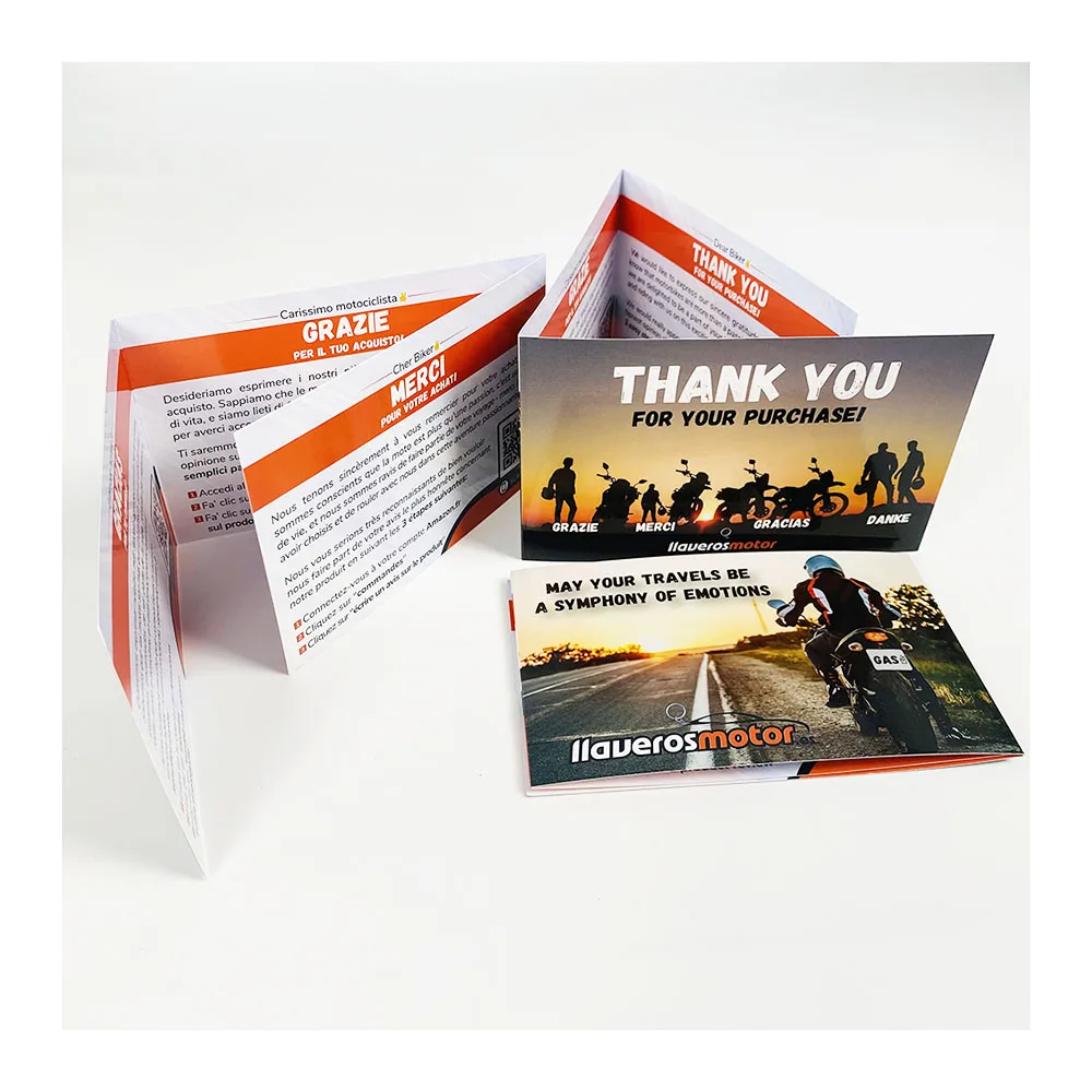 Custom Design Flyers cards  Full Color Printing Folded Cards With UV Spot