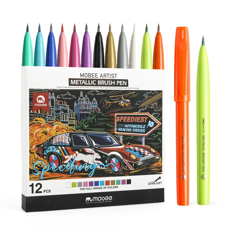 Моби P-665K 12 видов цветов рекламный логотип художественный металлический маркер Быстросохнущий Непрозрачный ручки