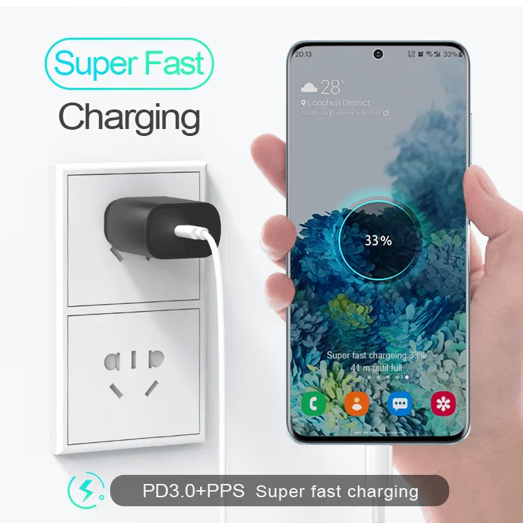 GS US Certified 25W PD Type C Charger Ultra-fast charging and compact design Fast Charging Block for samsung for iphone 13 12
