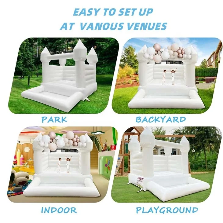 Baby Backyard Water Jumper Toy White castle bouncer Outdoor and Indoor Party Inflatable Bounce House Kids Castle