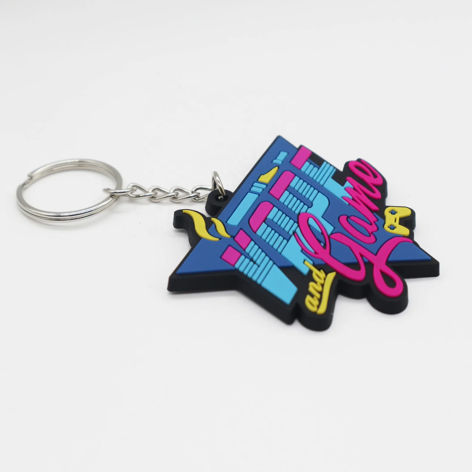 PVC Custom Logo 2d Soft Pvc Plastic Keychain metal gift anime Rubber key chain 3D silicone Rubber Key Ring rubber pvc keychain