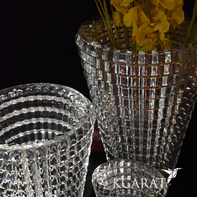 
Vase Flower Pot Crystal Glass Clear Custom baccarat Style crystal vase gift 
