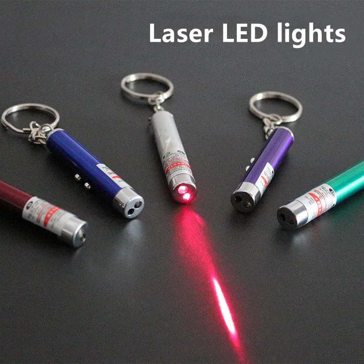 Factory direct sale  2 in 1 LED Laser Pointer Cat Interactive Toy  Cat Mouse Chasing Toy Funny  Cat Toys with metal keychain