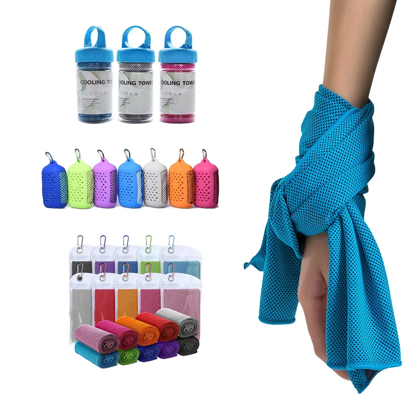 Custom Logo 30*80cm Microfiber Quick Dry Ice Cold Gym Arctic Sports Instant Cooling Towel Polyester Sweat Cool Sports Towels