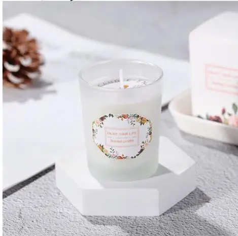 Soy Wax Brown Scented Candles Gifts Smokeless Romantic Home Scented Candles Wholesale glass candle jars