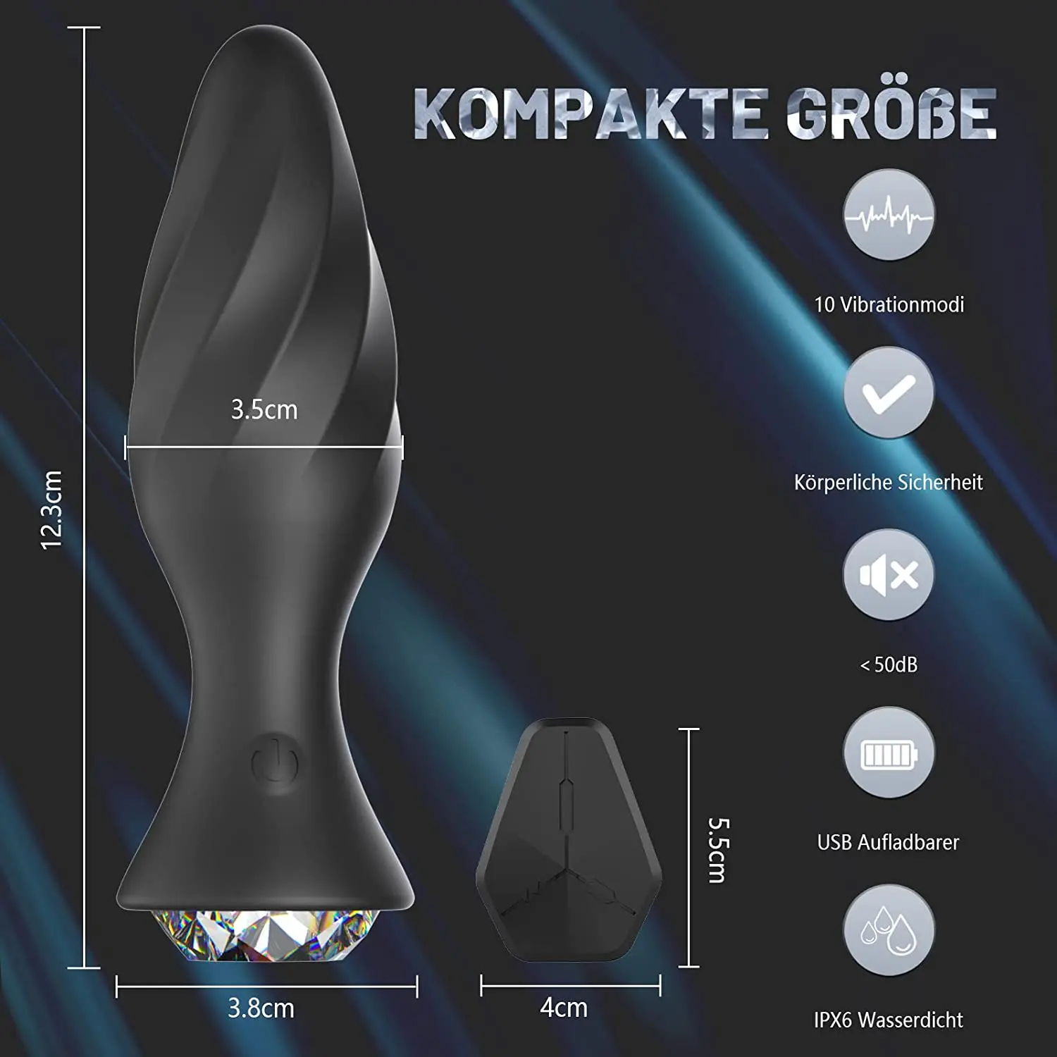 Hot sale Remote Control Luminous Vibrating Butt Plug APP Anal Plug Anal Beads Prostate Massager Jeweled Anal Vibrator