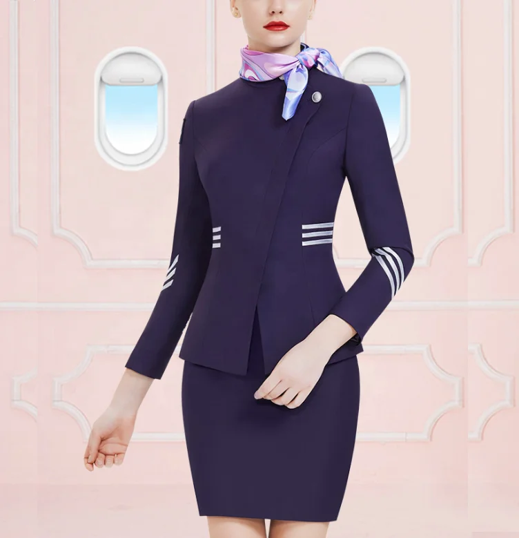 Customize Factory Direct Suit Blazer Skirt Pants Air Suit Fashion Flight Attendant Uniform Suits Airline Uniforms Ladies
