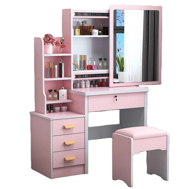 Modern Furniture Small Make up Dressers LED Light Makeup Dressing Table with Mirror Cheap Price Vanity Wood Luxury Solid Bedroom
