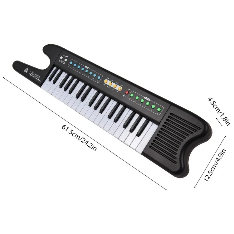 37-Key Electronic Keyboard Piano Portable Mini Electronic Organ Musical Instrument 8 Tones 6 Rhythms 10 Demo with Microphone Str