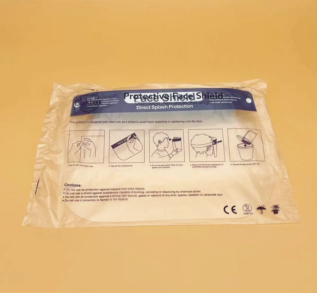 Hospital Disposable  protective transparent clear  Medical face shields