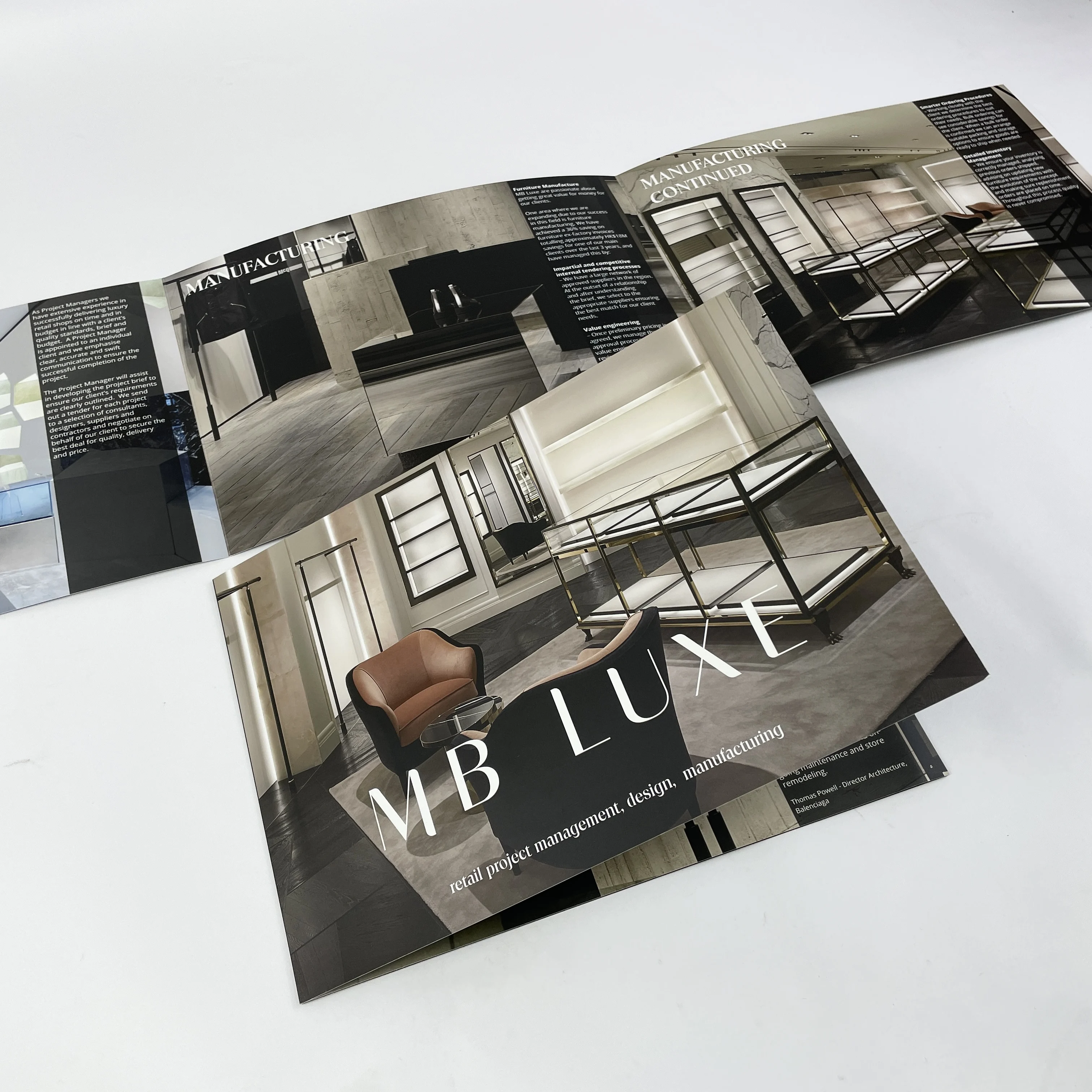 Custom Brochure for Interior and Product Design Firms High-Quality Printing for Company Promotion Digital Printing Trifold Flyer