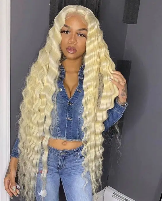 Wxj Raw Virgin Cuticle Aligned Brazilian Human Hair 613 Blonde Transparent Lace Front/Frontal Wig With Baby Hair For Black Women