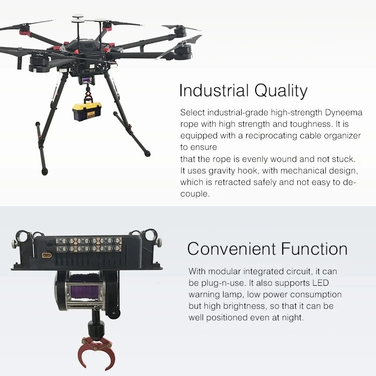 Drone Winch with Hook Cargo Drop Device 5kg Drone Payload Drone Accessories for DJI M600 M600 Pro