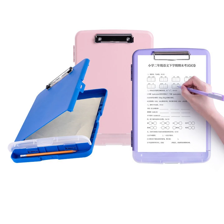 Xinyi Art file folder custom writing board plastic A4 nursing storage foldable black clipboard with clip