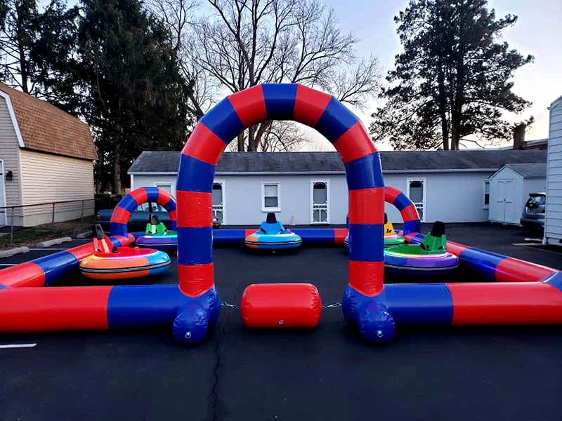 Outdoor inflatable track race for bumper car Air Tight Inflatable Bumper Car Track