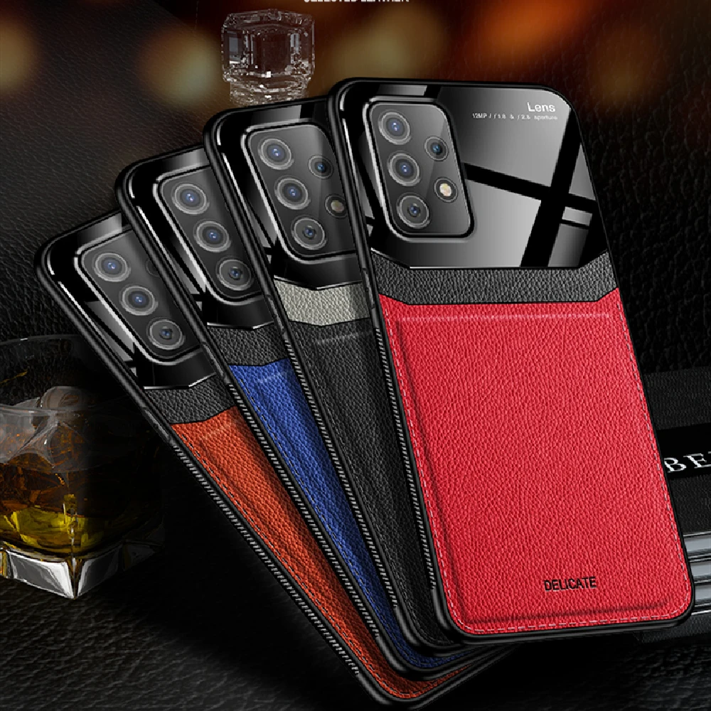 ПК Женская Коричневая Кожаная основа удобный чехол для Galaxy S20FE A32 на ощупь Чехол для мобильного телефона Galaxy A72 A51 A52 A42