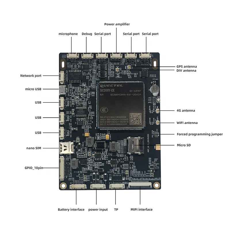  Умный модуль SC200 MSM8953 для платформы HMI PLC Android совместимая с платой Rockchip