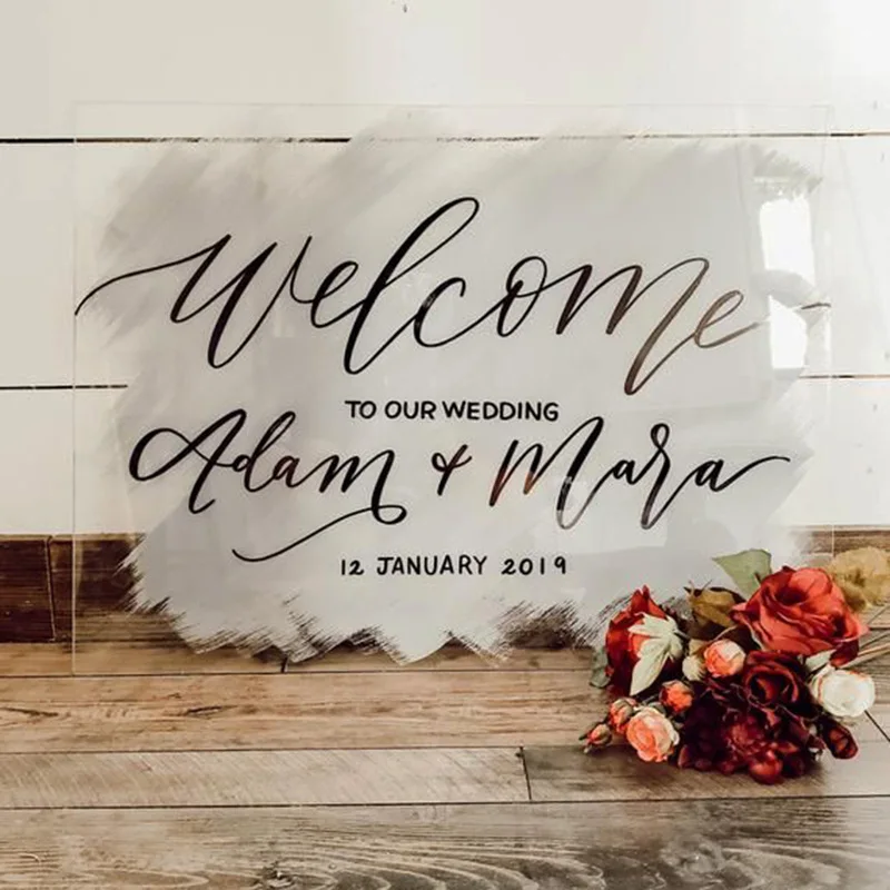 Custom Personalized Clear Sign Acrylic Board Welcome Signs Wedding Decoration For Display